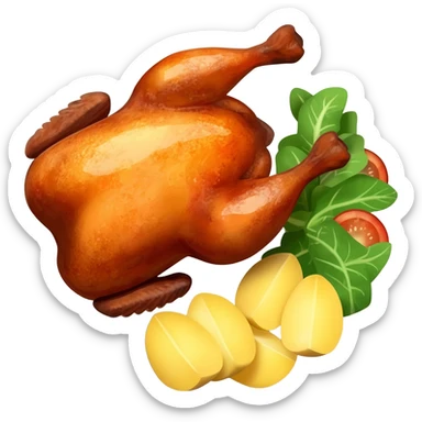 Chicken potato and salad sticker