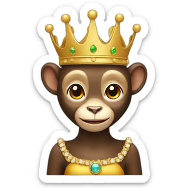 Lady monkey with crown  sticker