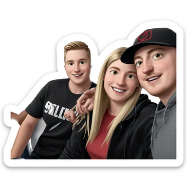 smiling boys with diverse styles sticker