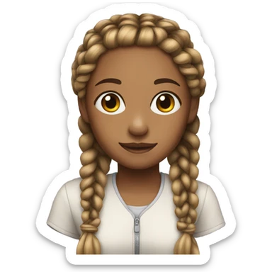 a girl wit braids sticker
