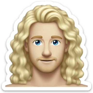 light curl blonde 30yo man blue eyed pale skin sticker