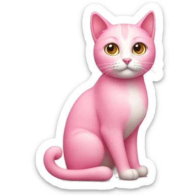pink cat sticker
