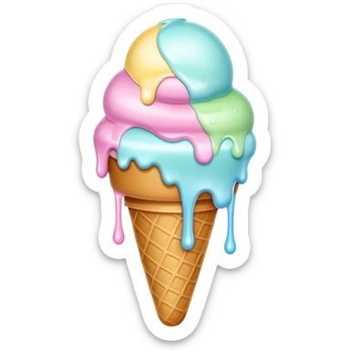 Melted pastel ice cream sticker