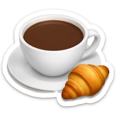 Hot chocolate and croissant  sticker