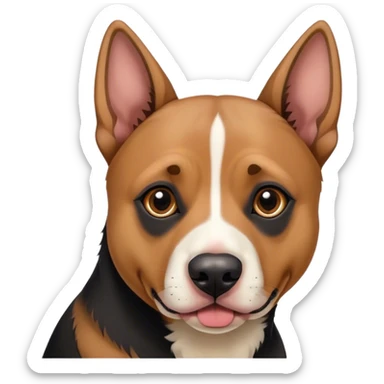 Pit bull/german shepherd mixed dog colored like a German shepherd with floppy ears sticker