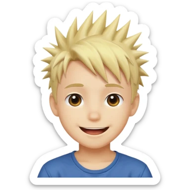 Naruto Anime style happy boy head sticker