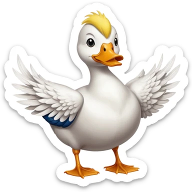 Duck with a six pack  sticker