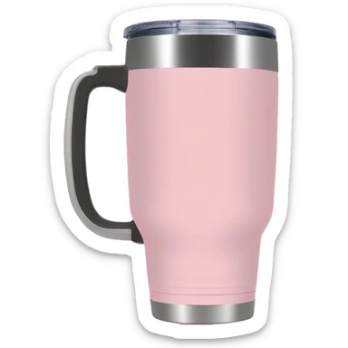 Light pink 40 oz tumbler with handle sticker