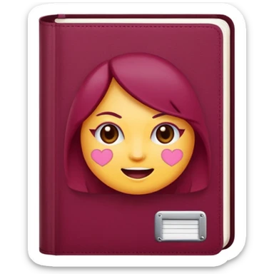 cute emoji-style burn book, burgundy, with playful Mean Girls references and a mischievous vibe sticker