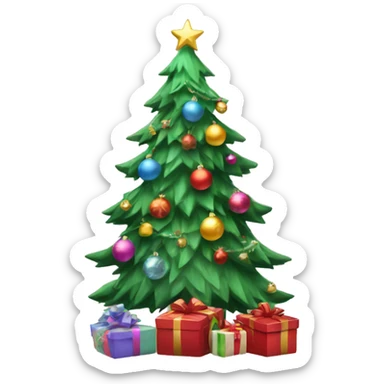 aesthetic christmas tree with presents sticker