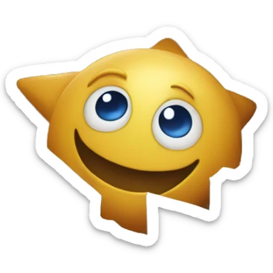 Anthropomorphic Star with eyes and mouth in transport box sticker