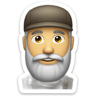 homme barbe avec béret et écouteur sans fil   sticker