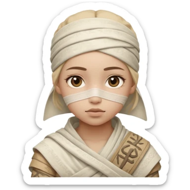 mummy girl with symbols sticker