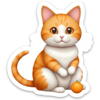 cat full body sitting playing with a toy mouse sticker