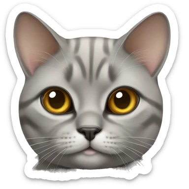 The British Golden Chinchilla cat grey eyes sitting sticker