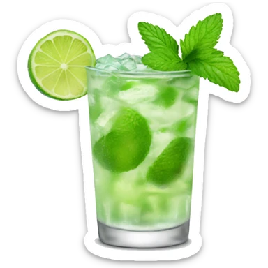 Mojito with lime and mint sticker