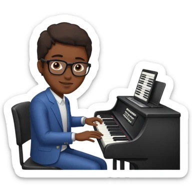 keyboardist with keyboard sticker