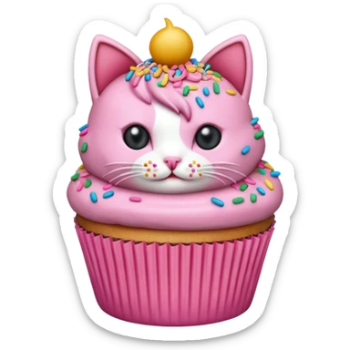 cat cupcake pink funny sticker