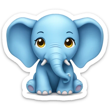 baby blue elephant sticker