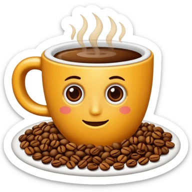 puntero formado por un grano de cafe sticker