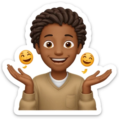 black boy with twists holding in his laugh with Fortnite as the background sticker