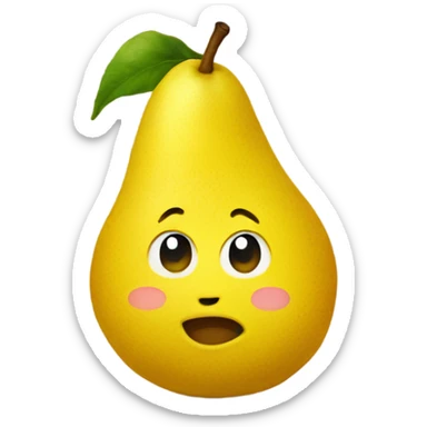 yellow round pear sticker