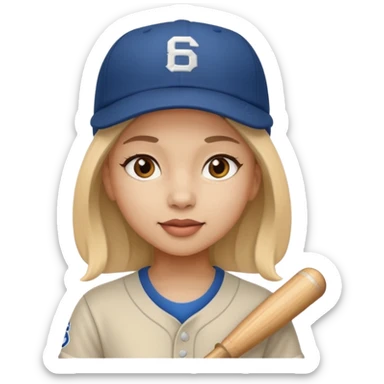 baseball hat girl sticker