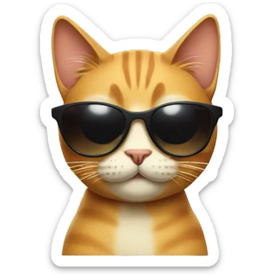 Cat with sunglasses sticker