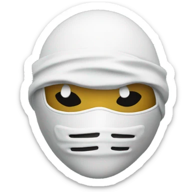 ninja mask with an atom around the icons sticker