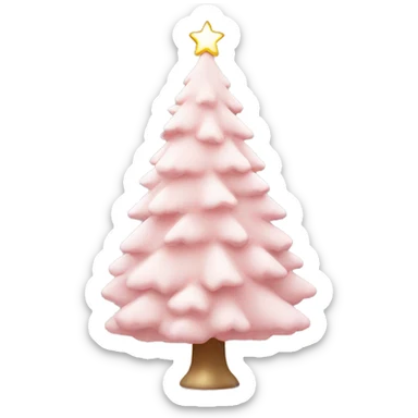 Light pink Christmas tree with white ornaments  sticker