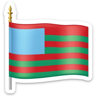 Dagistan flag red down mid light blue and green above sticker