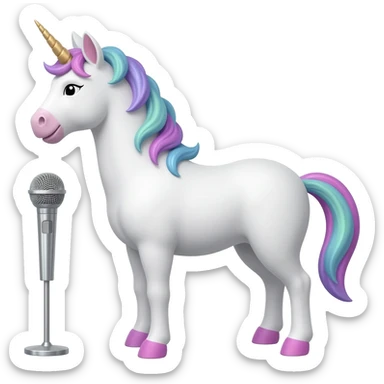 unicorn with microphone sticker