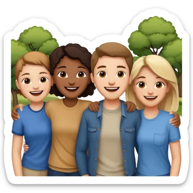 group of friends having fun together sticker