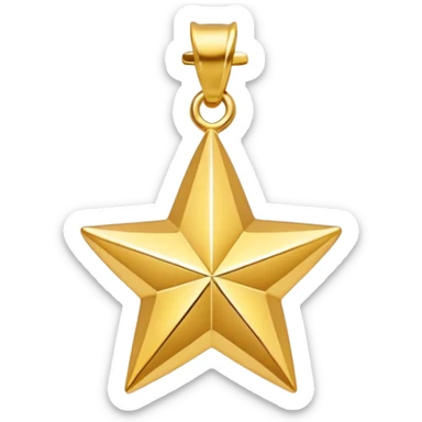 golden star charm-shaped trinket, gold pendant sticker