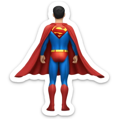 Superman cape alone from behind sticker