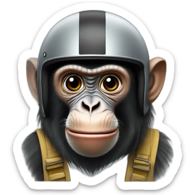 mandril ape with bike helmet sticker
