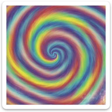 RAINBOW swirl LIKE TORNADO with dark center sticker