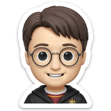 harry potter happy face funko pop style cue sticker