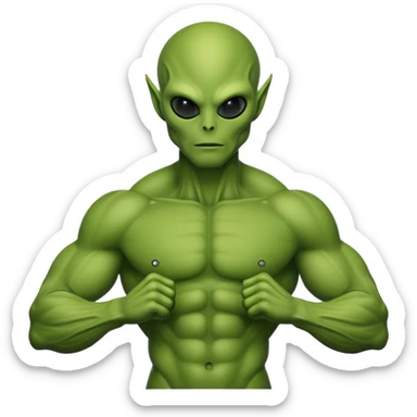 Alien buff as hulk sticker