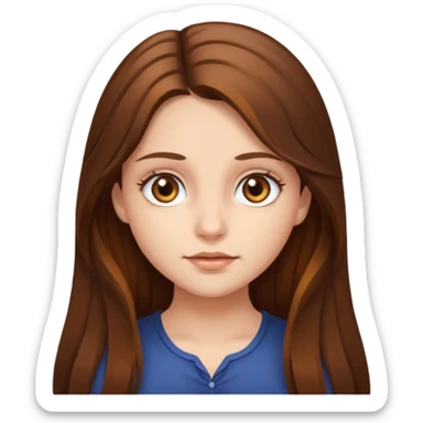 Girl with long brown hair and hazel eyes sticker