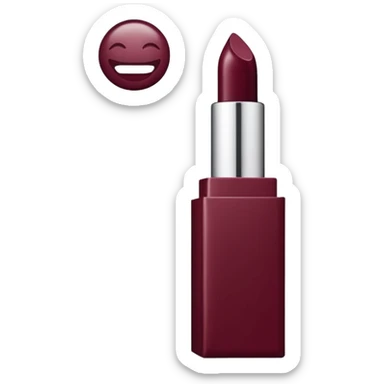 labial bordo oscuro con packaging completamente cromado sticker