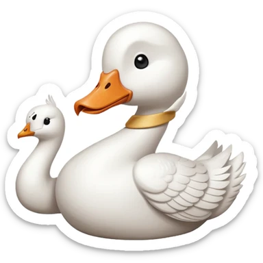 art style drawing of a white goose character giving a thumbs down sticker
