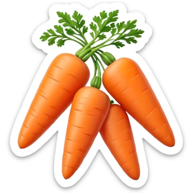 Baby-cut carrots, small cylindrical orange pieces, rounded ends, no green tops sticker