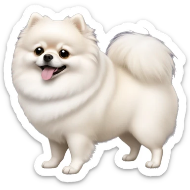 Fat white Pomeranian sticker