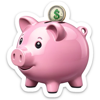 financial scenario with piggy bank and dollar sign sticker