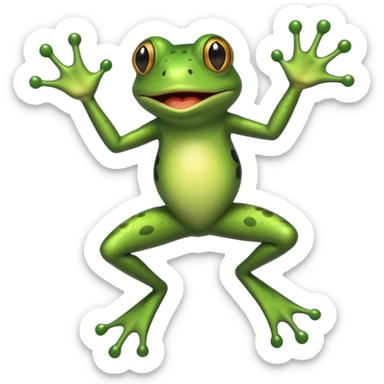 frog startled jumping backward sticker