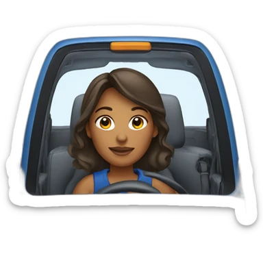 Woman driving Blue ford f150 sticker