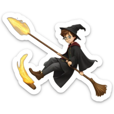 Harry Potter on his broomstick  sticker