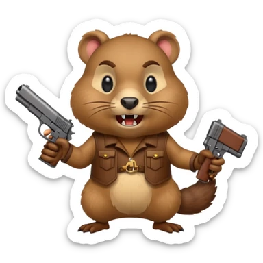 ANGRY gopher with gun sticker