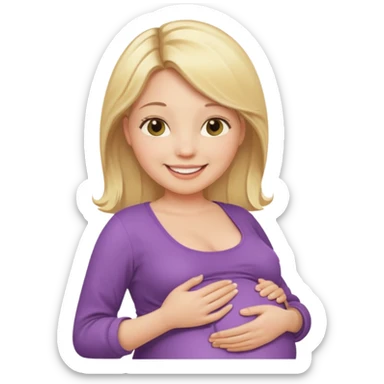 Pregnant woman blonde hair sticker